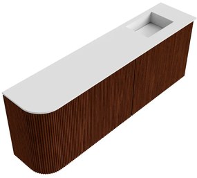 Mondiaz Joya 110cm toiletmeubel ronding links ruby met wastafel faye rechts zonder kraangat talc