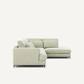 Omvormbare hoekbank rechts, stonewashed fluweel, Marsile