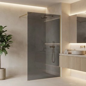 Walk-in douchewand Rea Flexi Grey / Brush Gold 140