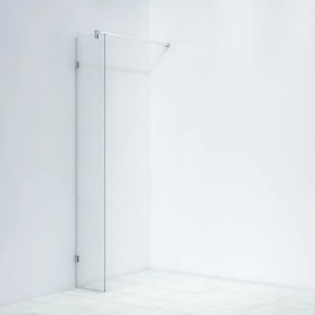 Saniclass Bellini Inloopdouche - scharnierbevestiging - 30x200cm - 8mm veiligheidsglas - anti kalk - chroom WALKINFIXCONNECT-30