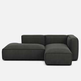 Modulaire hoekbank rechts in ribfluweel, SEVEN