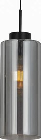 Art Deco hanglamp zwart met smoke glas - Laura