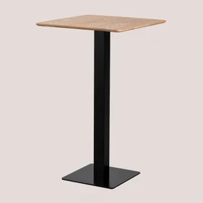 Vierkante Hoge Barkruk Van Esdoornfineer Espresso Zwart & ↔︎ 60 Cm - Sklum