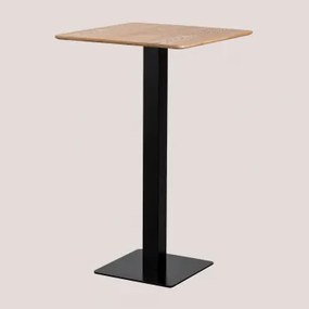 Vierkante Hoge Bartafel In Espresso Ash Fineer ↔︎ 60 Cm & Zwart - Sklum