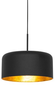 Retro hanglamp zwart met gouden binnenkant - Jinte Retro, Industriele / Industrie / Industrial E27 rond Binnenverlichting Lamp