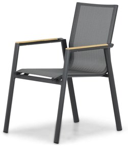 Tuinstoel stapelbaar Aluminium/Textileen /Aluminium/textileen Grijs-antraciet Lifestyle Garden Furniture Fiora