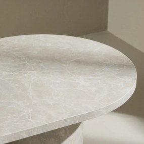 Hoge Beige Ovale Salontafel - 60 X 120cm.