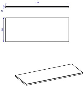 Comad Monako 893 FSC topblad 120x46cm grijs