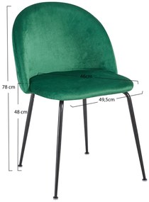 Zwarte Dalnia Fluwelen Stoel