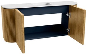Mondiaz Joya 95cm toiletmeubel ronding links/rechts oak met wastafel faye midden 1 kraangat talc