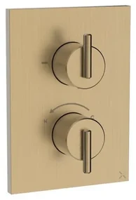 Crosswater 3ONE6 Inbouwthermostaat - thermostatisch - 2 functie - met inbouwdeel - geborsteld messing TLCB1500LBPSF