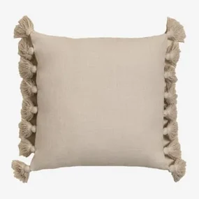 Vierkant Katoenen Kussen (45x45 Cm) Monsey Beige – Linnen - Sklum