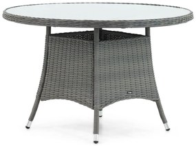 Dining Tuintafel Rond rond 120 cm Wicker Grijs Buckingham