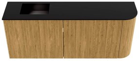 Mondiaz Joya 100cm toiletmeubel ronding rechts oak met wastafel faye links 1 kraangat urban