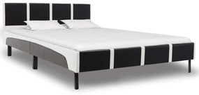 vidaXL Bedframe kunstleer zwart en wit 120x200 cm