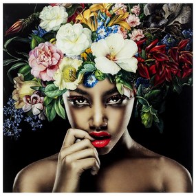 Kare Design Pretty Flower Woman Glas Portret