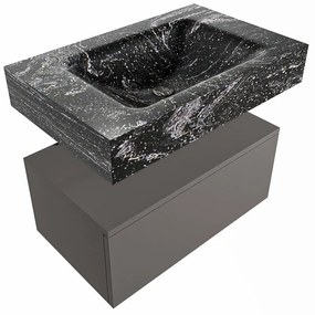 Mondiaz Alan DLux badmeubel 70cm dark grey 1 lade met wastafel lava midden 1 kraangat