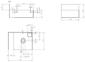 Clou Flush 1 open kast met handdoekhouder rechts zwart mat