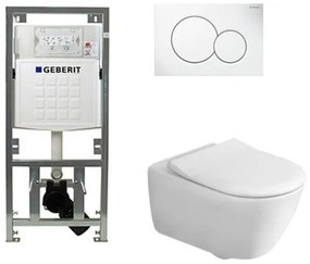 Villeroy & Boch Subway 2.0 Toiletset - Geberit inbouwreservoir - diepspoel - wandcloset - directflush - bedieningsplaat - ronde knoppen - wit 0701131/SW706187/ga26028/ga91964/