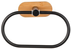 Wenko Orea Turbo-Loc Bamboo handdoekring zwart mat