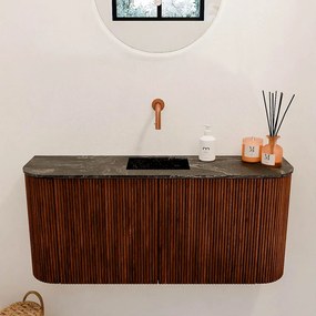 Mondiaz Joya DLux 95cm toiletmeubel ronding links/rechts ruby met wastafel faye midden zonder kraangat lava