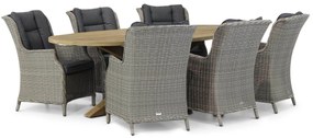 Tuinset 6 personen 240 cm Wicker Grijs Garden Collections Aberdeen/Boston