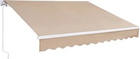 VEVOR Handmatig intrekbaar zonnescherm, 304,8 x 243,84 cm, waterbestendig polyester, zonnescherm voor terrasdeuren en ramen, zonnescherm met zwengel voor achtertuin en balkon
