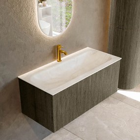 Mondiaz Kurve-dlux 100cm badmeubel shadow met 1 lade en wastafel big medium midden 1 kraangat ostra