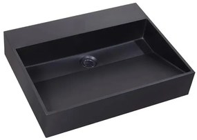 Lambini Designs Arona wastafel quartz 60cm zonder kraangat zwart mat