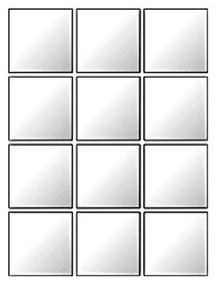 Plieger Tiles 3mm tegelspiegel per 12 stuks met kleefstrips 15x15cm zilver PL4350002