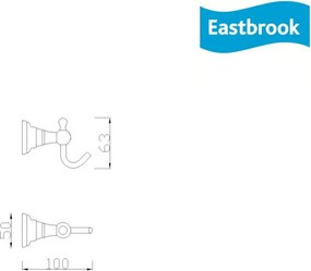 Eastbrook Rockingham messing handdoekhaak chroom