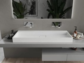 Mexen Ava waskom voor op het aanrecht van conglomeraat B/O 120 x 46 cm, wit - 23011200