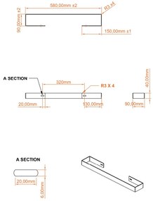 Eastbrook Deddington handdoekhouder voor paneel radiator 55cm chroom