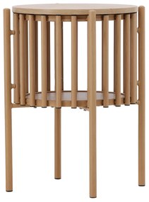 Ronde Bijzettafel Met Ribbelstructuur - 45 X 45cm.