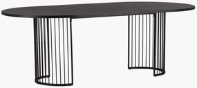 Ovale eettafel Hamneskär met houten tafelblad, 220 x 110 cm