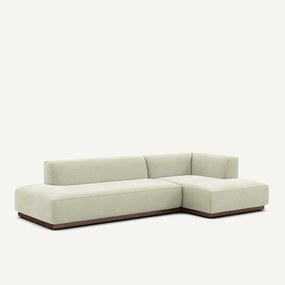 XL rechte hoekbank in stonewashed fluweel, JACOPO