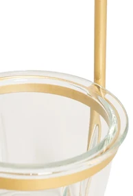 Art Deco tafellamp goud met wit glas - Isabella Art Deco, Design G9 ovaal Binnenverlichting Lamp