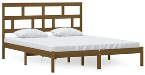 vidaXL Bedframe massief grenenhout honingbruin 160x200 cm