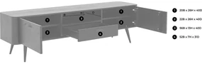 Goossens Tv Dressoir Bjarte, 2 deuren 1 lade 1 open vak 42 cm diep 180 cm breed