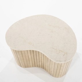 Eleonora Kira Bijzettafel Met Beige Marmer Blad - 50 X 33cm.