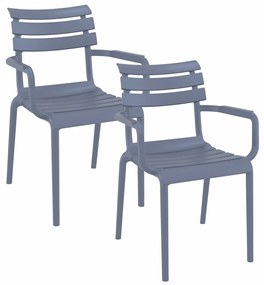 Paris tuinstoel donker grijs - 2 stuks