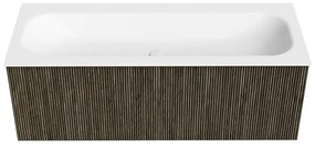 Mondiaz Kurve 120cm badmeubel shadow met 1 lade en wastafel big large midden 2 kraangaten