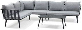 Hoek loungeset 5 personen Aluminium Grijs  De Laan Projects