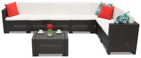 Colorado Hoek Max 7 bruin Bica technorattan hoek met tafel
