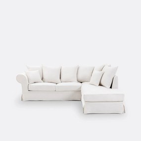 Hoekbank van dik linnen met afneembare hoezen, ADELIA