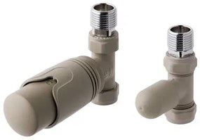 Eastbrook Valve radiator aansluitset recht met thermostaat mat cappuccino