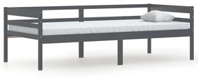 vidaXL Bedframe massief grenenhout donkergrijs 90x200 cm