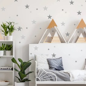 INSPIO Muursticker - Grijze sterren