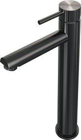 Brauer Stripe verhoogde wastafelkraan model A met ColdStart gunmetal geborsteld PVD