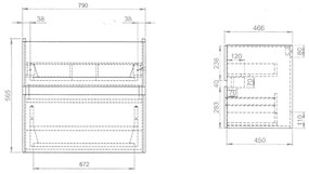 Best Design Splash badkamermeubel 80cm zonder kraangat eiken